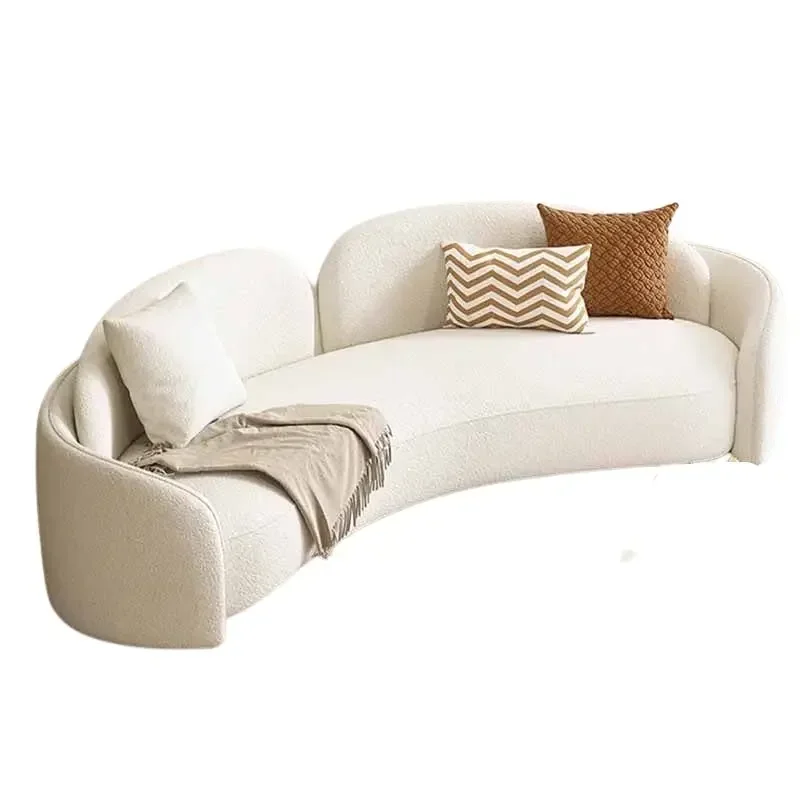 

Minimalist Nordic Style Sofa Living Room Lounge Reading Lambswool Sofa Modern Ergonomic