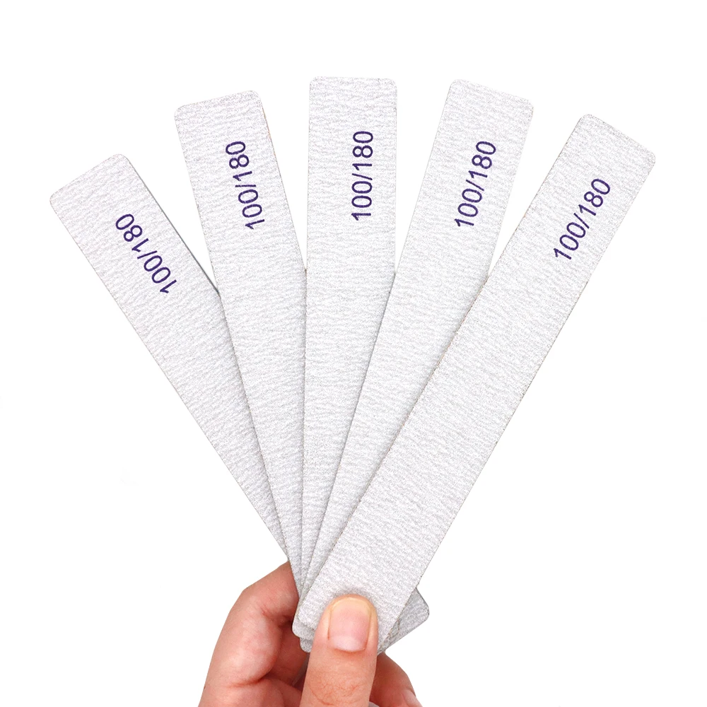 5/25 pezzi lime per unghie quadrate 100 180 grana lima per manicure buffer strumenti per lo styling delle unghie per uso domestico e in salone regali di Natale per le donne