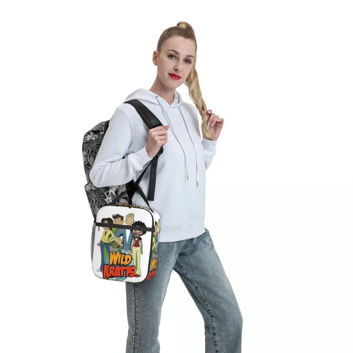 حقيبة الغداء Wild Kratts أنيمي مريحة صندوق الغداء الكبار مكتب الرسم حقيبة للحفاظ على البرودة خمر مقاوم للماء حمل أكياس الغذاء