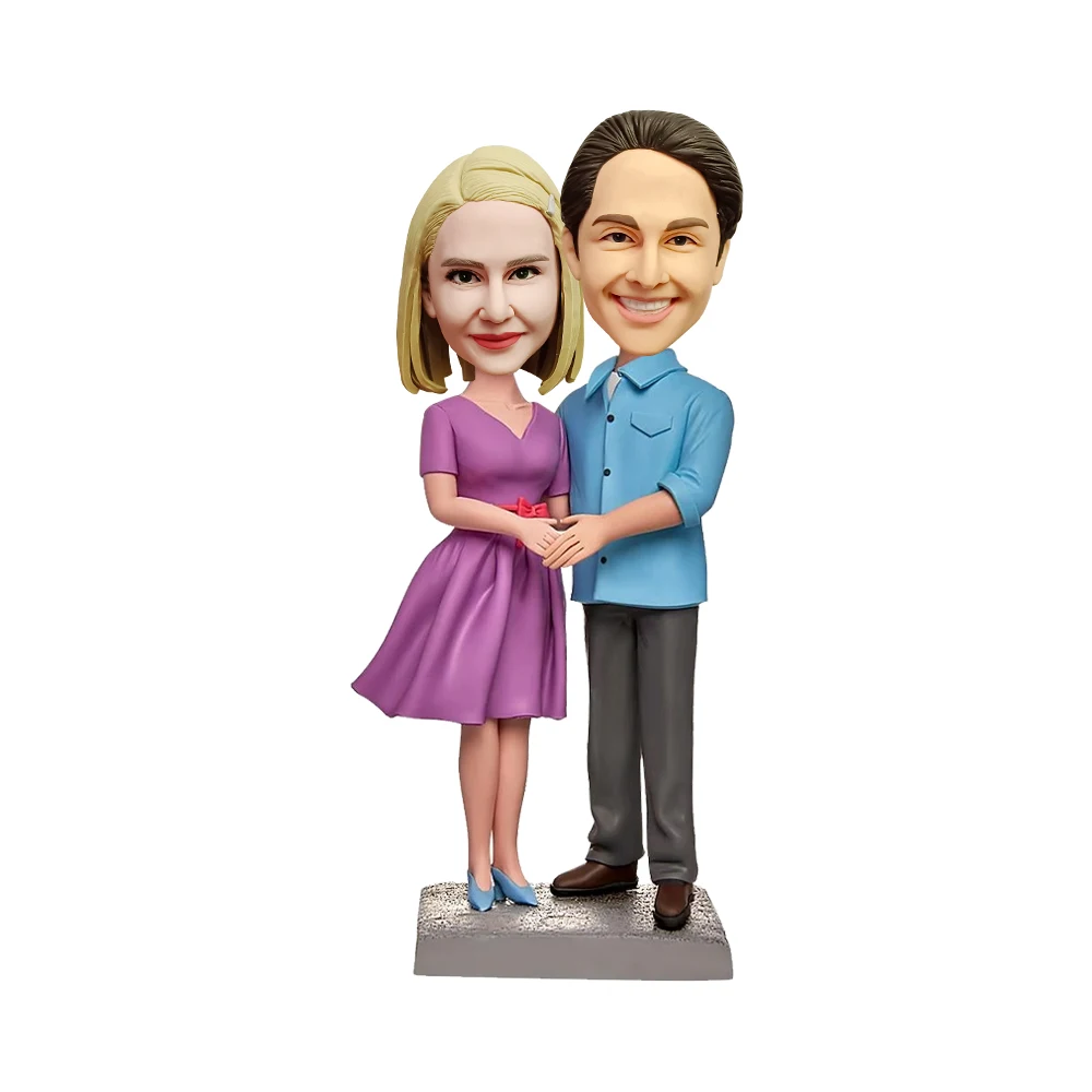 Custom Lover Bobbleheads Figurine Customized Wedding Gifts for Couple Personalized Valentines Day Gifts with Photos