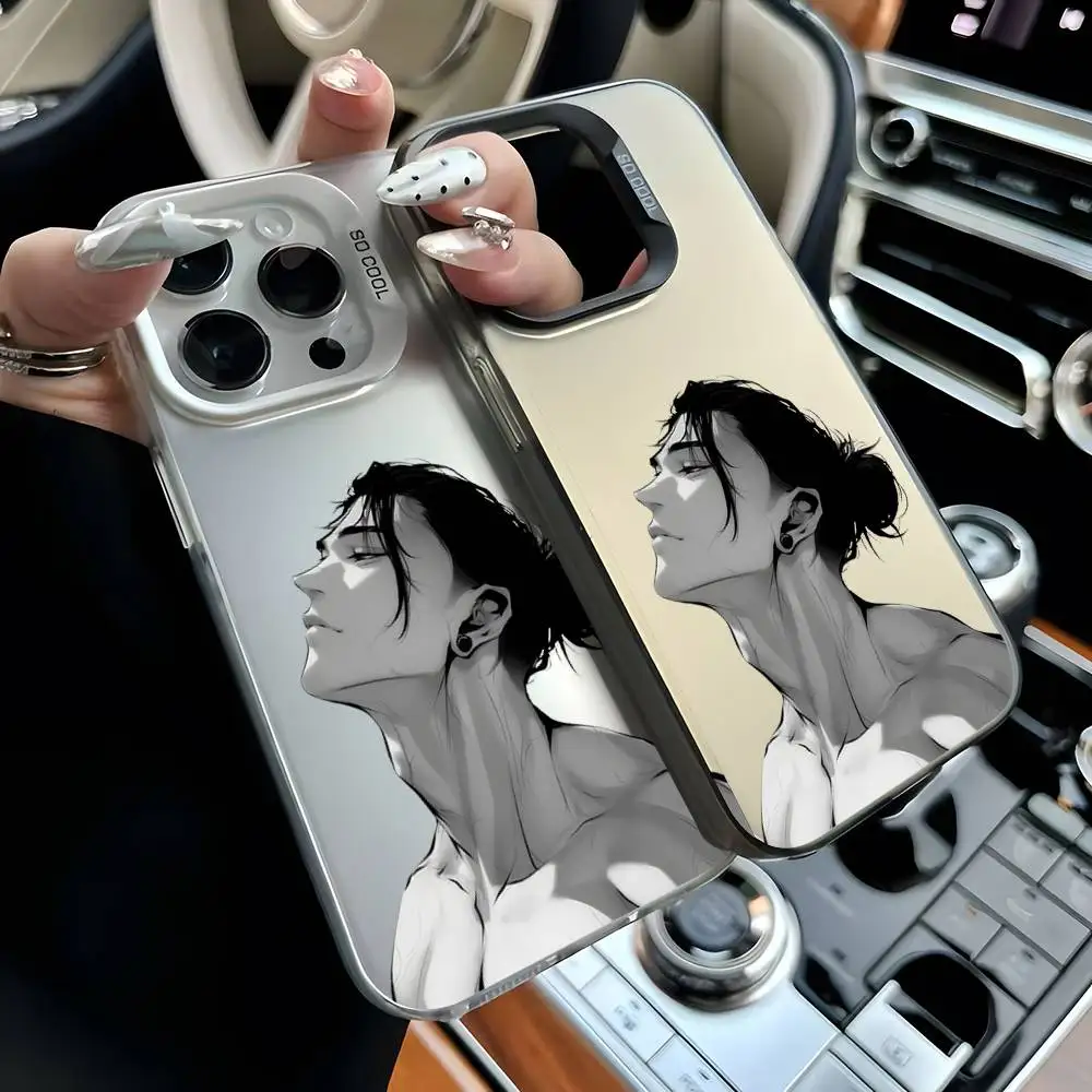 1pc Geto Suguru Custodia per telefono per IPhone 17 17Air 16 15 14 13 12 11 Pro Max Plus Argento colorato