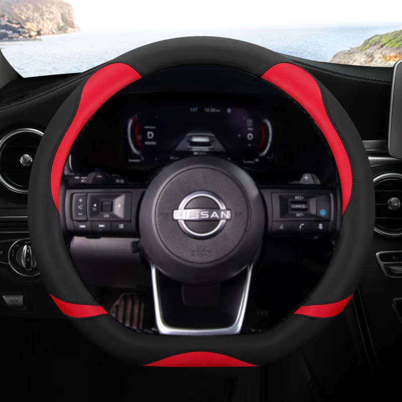 

D Shape Car Steering Wheel Cover For Nissan X-Trail Qashqai March Serena Micra Kicks 2017-2019 Altima Teana 2019 Sentra 2022