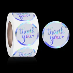 100-500pcs Rainbow Laser Thank You Stickers 1inch Small Business Stickers for Boutiques Wrapping Supplies Gift Packaging Labels