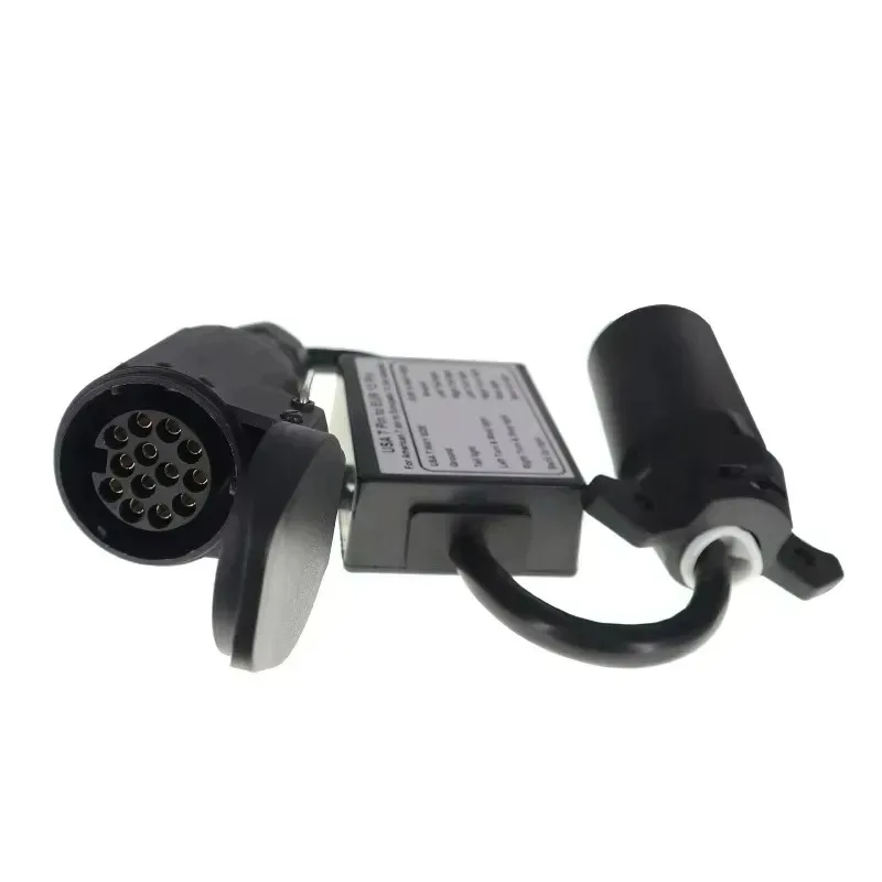 

For (EU Trailer) USA To European Trailer Light Converter Hot Sale 7 Way Flat Socket (US Vehicle) To 13-Pin Round Plug