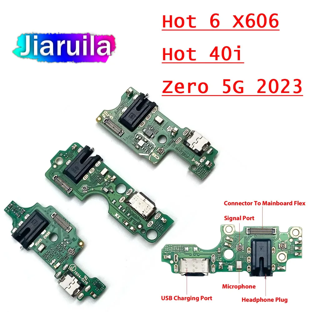 10Pcs Charging Port Flex Cable For Infinix Hot 6 Hot 40i Spark 7 Pro Tecno Pop 2 Plus USB Charger Dock Connector With Microphone