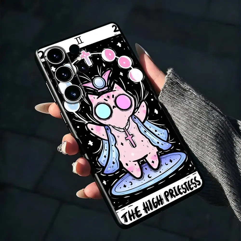 Occult Tarot Cards Phone Case For Samsung Galaxy S26 S25 S24 S23 S22 S21 S20 Plus Ultra Fold A Soft Black