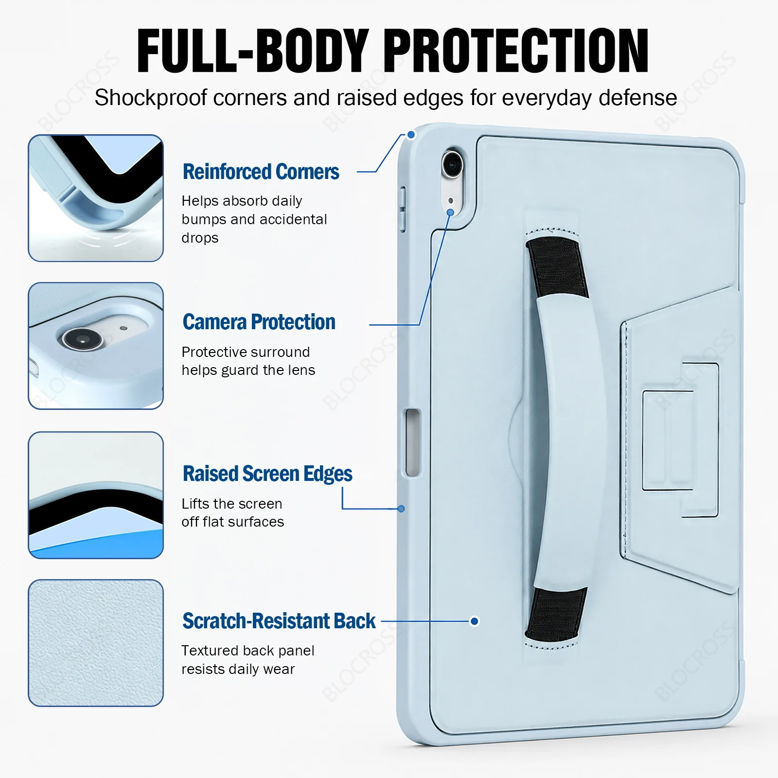Wrist Band Stand Cover For iPad 12th A19 11th A16 Pro 11 Air 4 5 10.9 Air 11 M2 M3 M4 10.2 7th 8th 9th 9.7 5th 6th mini 6 7 Case