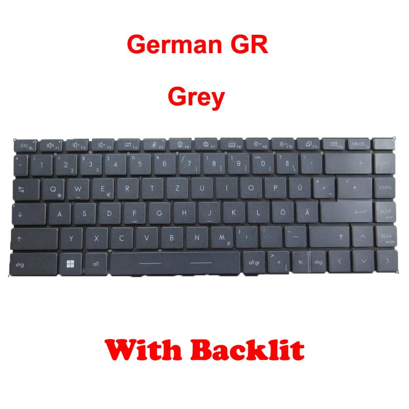 RGB Backlit IT GR CA FR KR PO CS CZ SW Keyboard For MSI Prestige 14 P14 12th Prestige 14 A12S A12SC A12U A12UC MS-14C6 Grey New