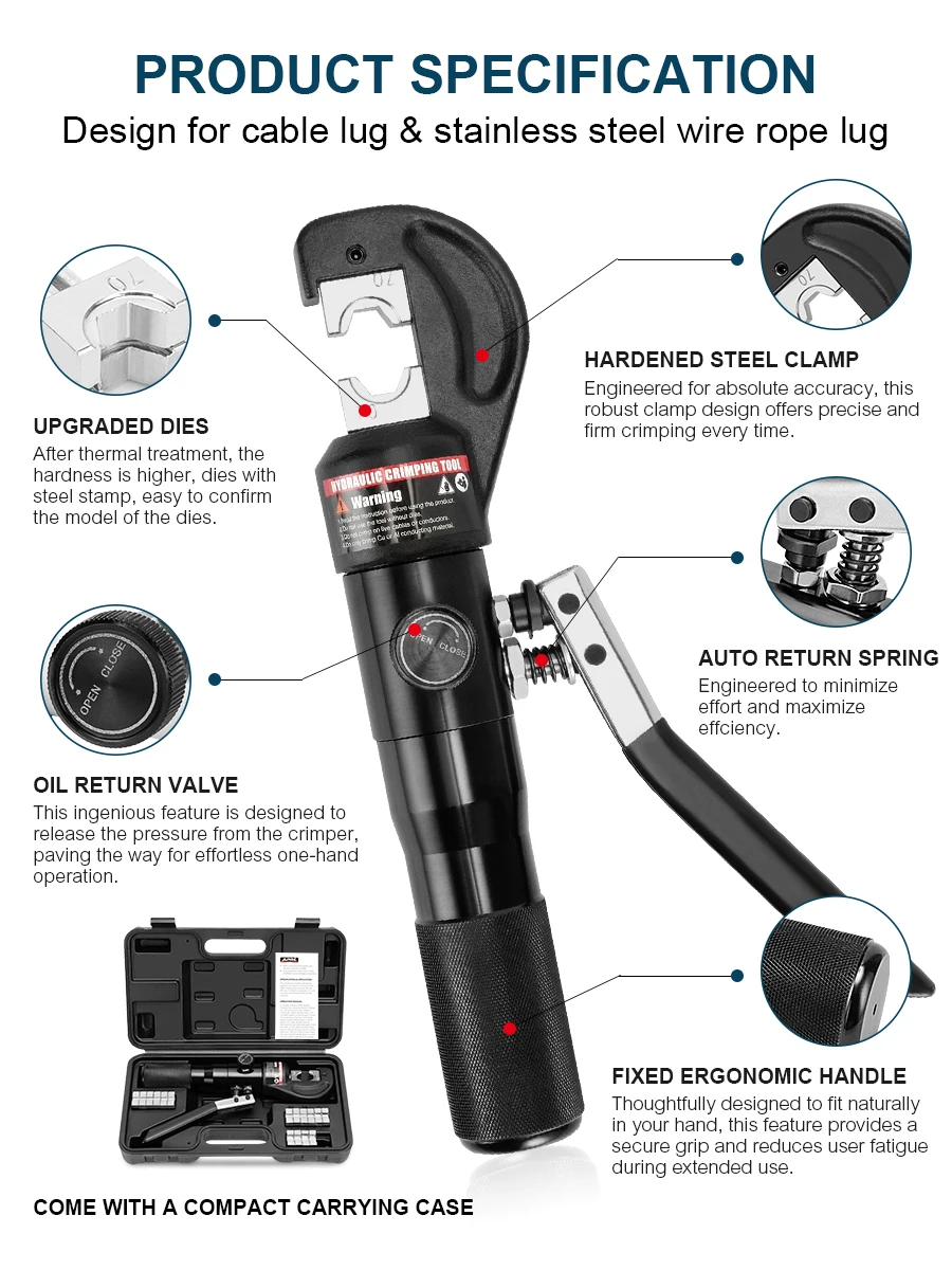 Hydraulic Crimping Tool Hydraulic Crimping Plier Hydraulic Compression Tool YQK-70 Range 4-70MM2 Pressure 5-6T