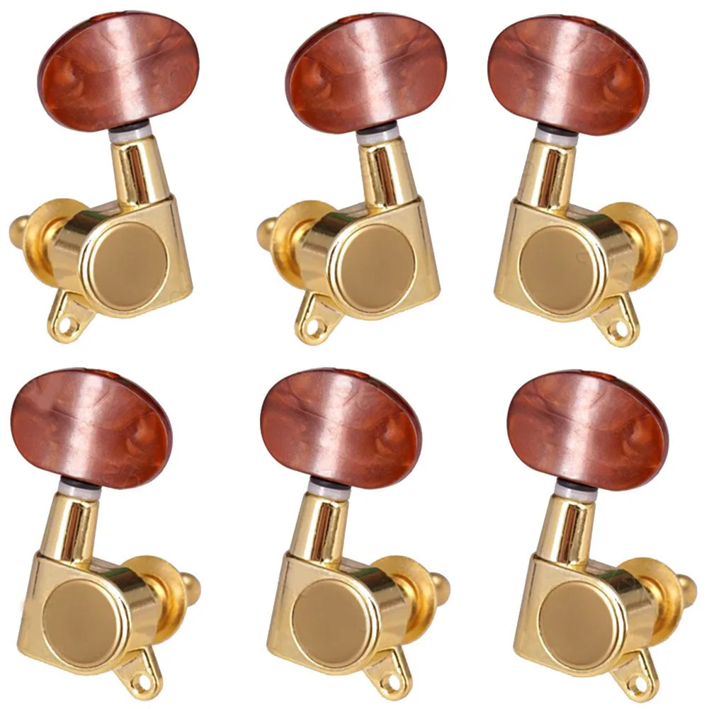 กีตาร์จูนหมุดโลหะ 3L 3R 6R 6L Enclosed Locking Tuning Pegs สําหรับกีตาร์อะคูสติกไฟฟ้าจูนเนอร์อุปกรณ์เสริม