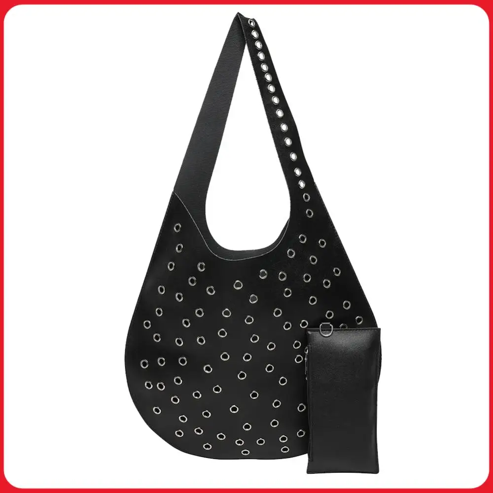 Große Schultertasche aus PU-Leder Trendige Retro-Pendler-Tasche mit Geldbörse Lässige Bucket-Bag für Frauen Arbeit Einkaufen Reisen