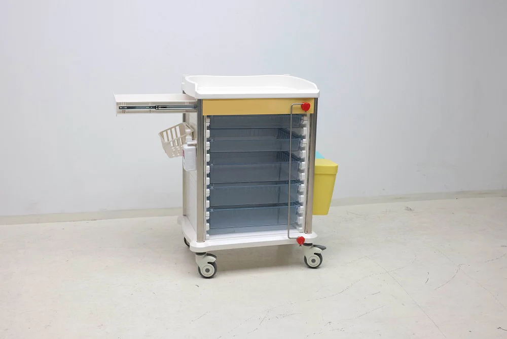 MT MEDICAL Easy Clean Hospital Furniture Emergency Medicine Trolley Cart For Clinic Use