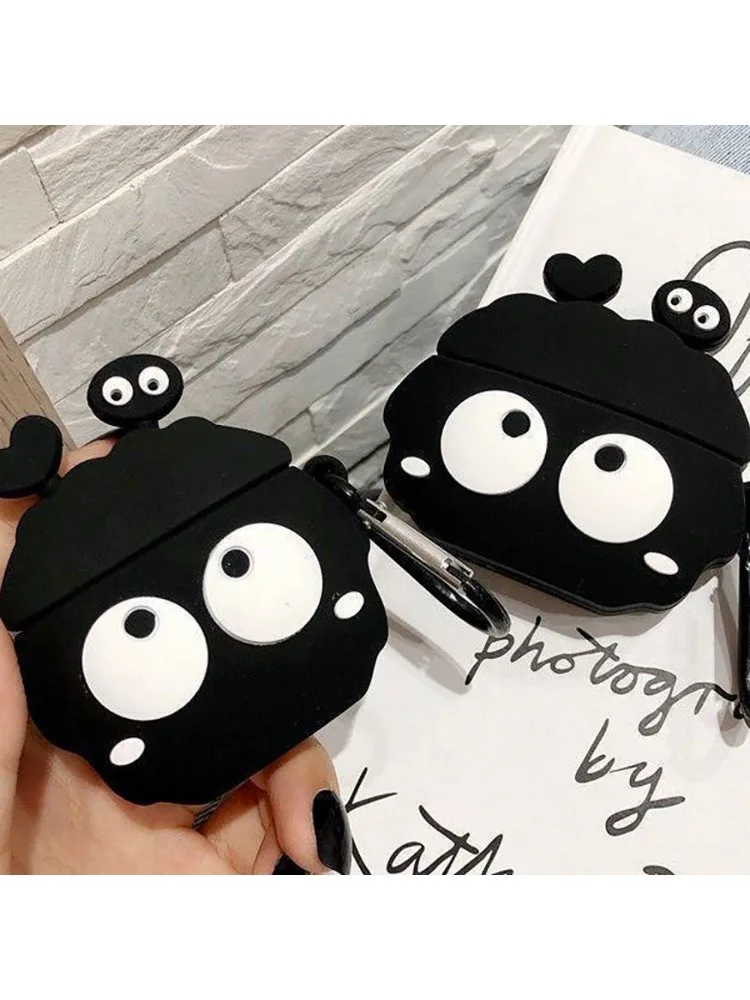 Étui AirPods 4 3 2 1 Pro2 en Silicone noir, boîte de chargement d'écouteurs en TPU pour AirPods Pro 2 2ème 4ème, avec crochet