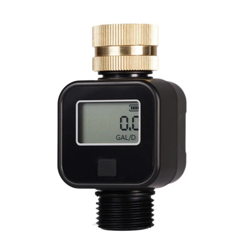 

ABUH-Water Flow Meter IPX6 Waterproof With Brass Inlet Thread For Measure Outdoor Garden Hose Water Tank Lawn Sprinkler
