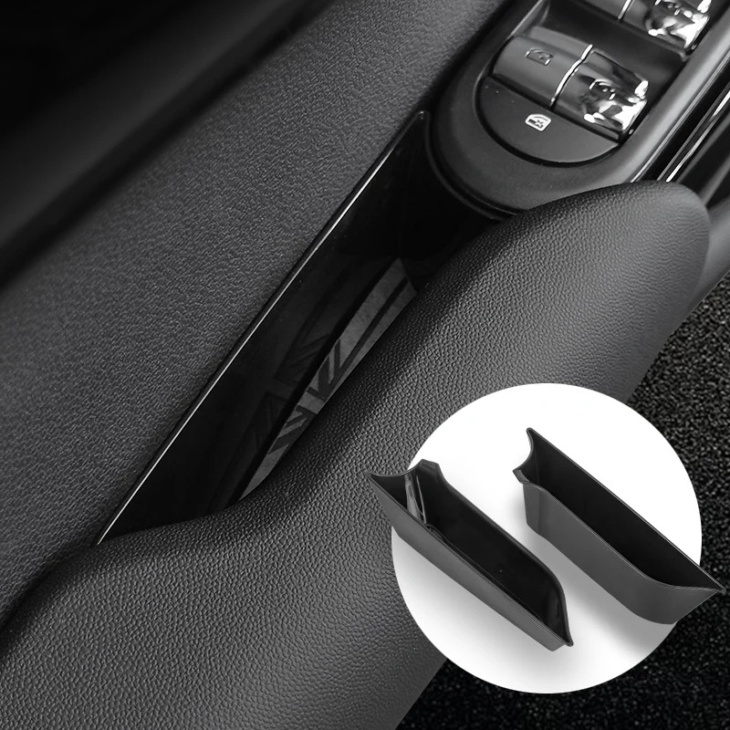 Car Door Side Storage Box For Mini Cooper F55 F56 ABS Flocking Front Rear Door Handle Slot Phone Card Key Organizer Tray
