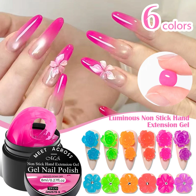 Luminous Non-Stick Hand Extension Gel Nail Polish 3D Shaping/Sculpting/Carving UV/LED Gel Fluorescent Neon Color Jelly Hard Gel