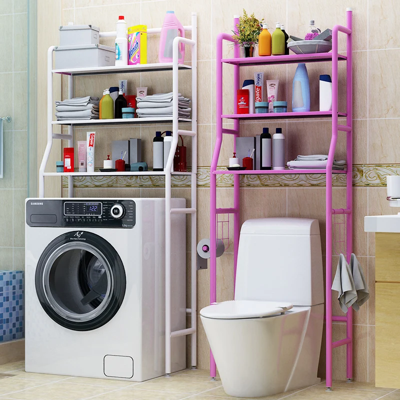 Bathroom Toilet Floor Standing Storage Rack Laundry Organizer Simple Style Versatile Shelf for Personal Care Products
