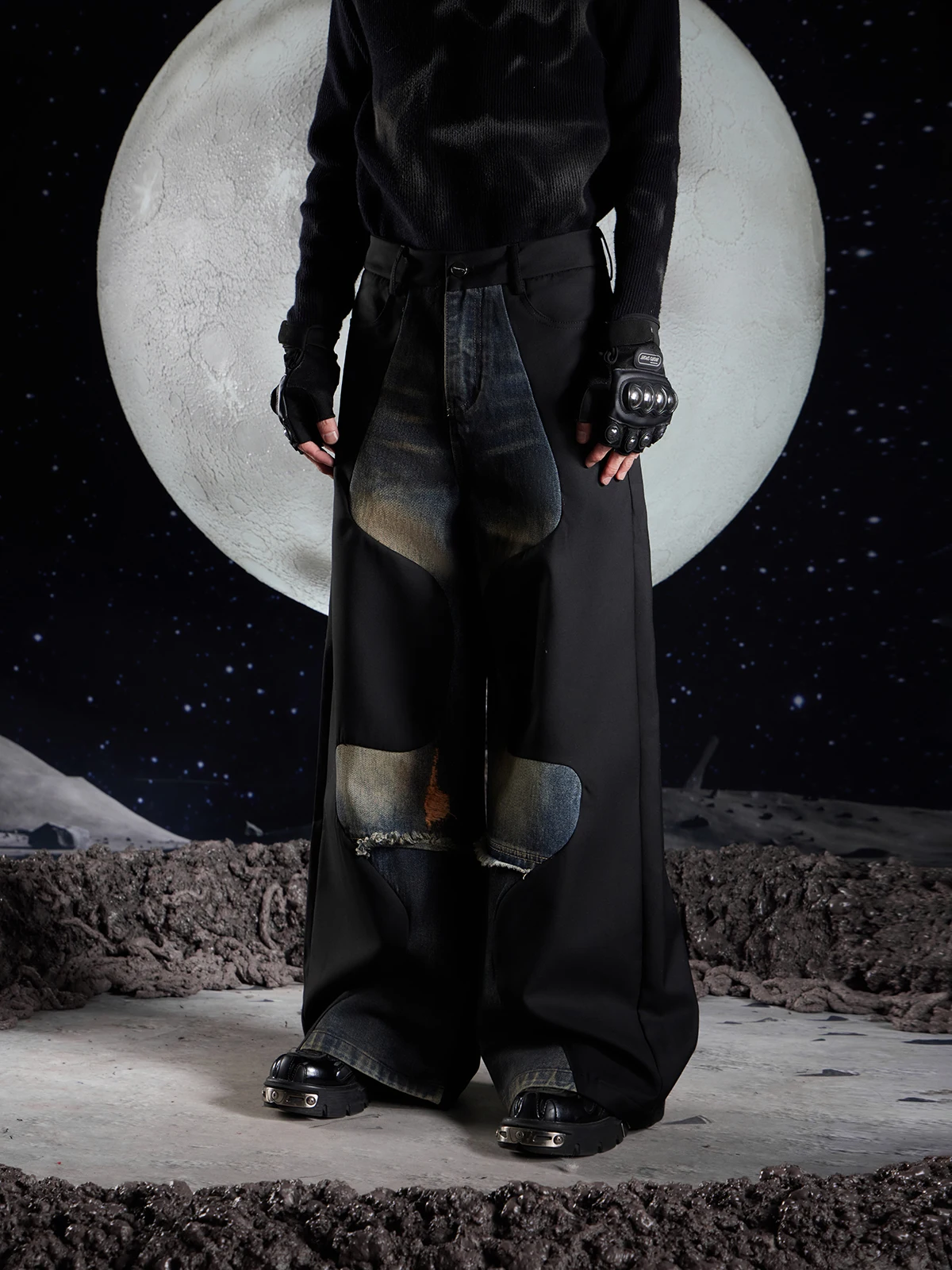 

Специальный дизайн, нишевые деконструктивные строчки, джинсовый костюм, брюки, мужские и женские свободные прямые брюки