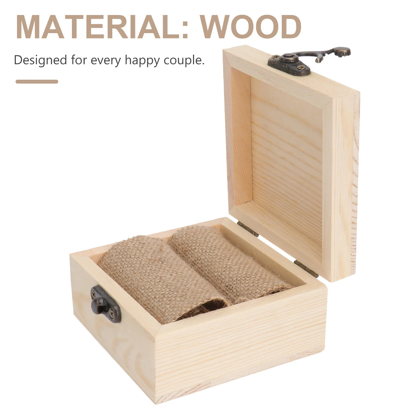 Wooden Rustic Wedding Ring Box Vintage Mr Mrs Printed Chic Engagement Proposal Ring Holder Jewelry Display Case