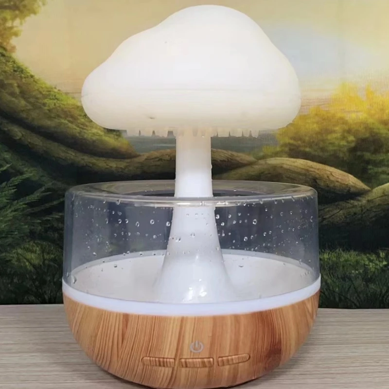 Difusor de nuvem de chuva com ruído branco, umidificador, máquina de aromaterapia, atomização ultrassônica, umidificação, lâmpada colorida
