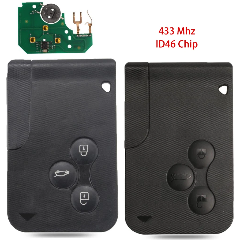 Jingyuqin New 3B Smart Car 433MHZ ID46 PCF7947 For Renault Megane II Scenic II Grand Scenic II 2003-2008 Ultrasonic Remote PCB