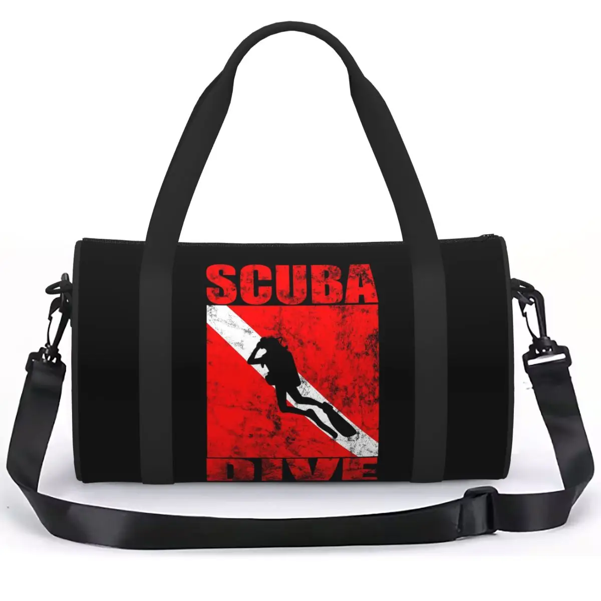 Scuba Dive Diver Down Flag Diving Gear Luggage Bag Large Capacity Duffle Tote Bag Handbags Gym Bags Fitness Bag for Boys Girls