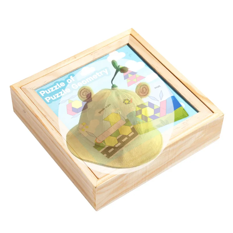 

[JT] 1 шт. геометрическая магнитная головоломка, сортировщик форм, деревянные блоки, безопасные магнитные головоломки для развития воображения, деревянные танграммы, геометрические