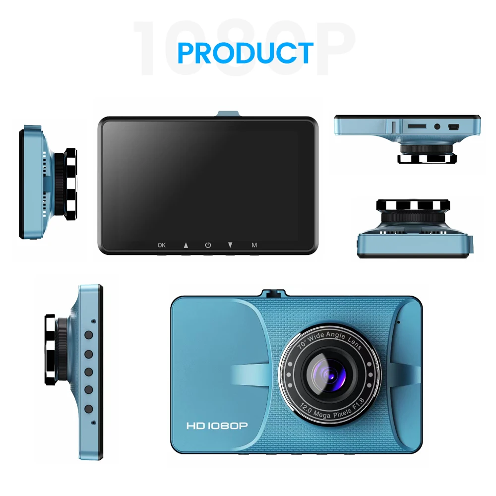 MEKEDE 4 inch IPS screen HD 1080P car video dash cam DVR Camera G-Sensor Parking Motion Dash cam Dual Lens Auto DashCam