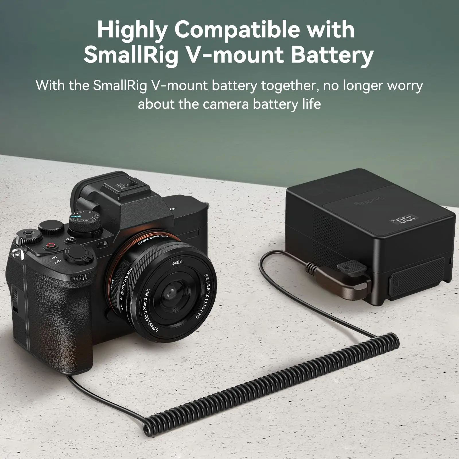 Cable de alimentación de batería simulada SmallRig D-TAP a NP-FZ100 para Sony A7 III, A7 IV, A7S III, A7R III, A7R IV, A7R V, A7C, A7C II, A1, A9