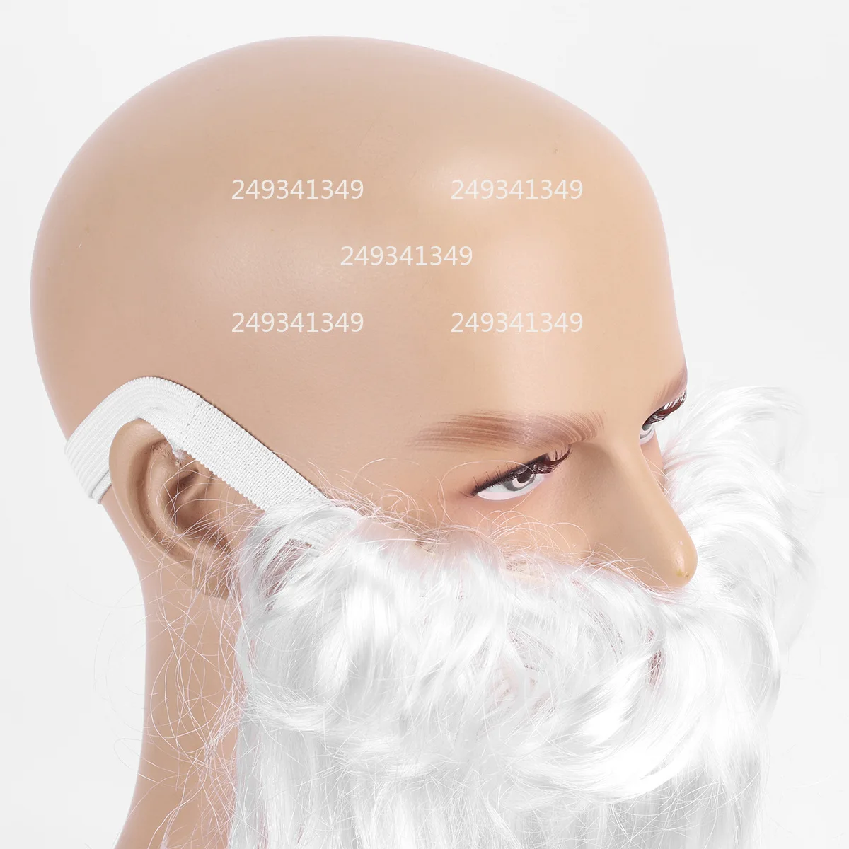 Parrucca cosplay di Babbo Natale di Natale Barba lunga riccia bianca per uomo Puntelli per spettacoli di feste di Natale Accessori per costumi di scena di festival