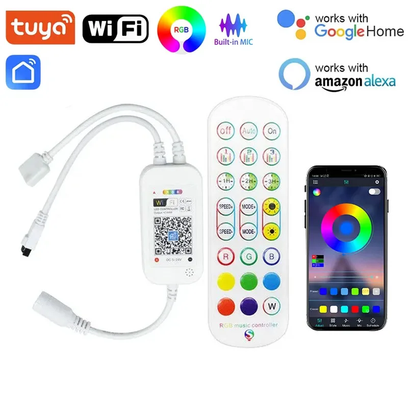 Magická domácí mini RGB RGBW WIFI regulátor DC12V-24V pro LED svléknout se panel lehký časovací fungovat 16million barvivo smartphone ovládání