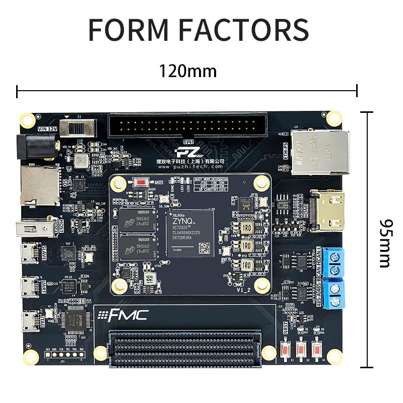 Puzhi 7020 Kit d'évaluation Xilinx Zynq-7000 SoC XC7Z020 FPGA Core Board Système de qualité industrielle FMC LPC ZYNQ 7000