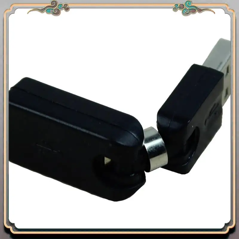 Durable 4X Black USB 2.0 Male To USB Female 360 Degree Rotation Angle Extension Adapter