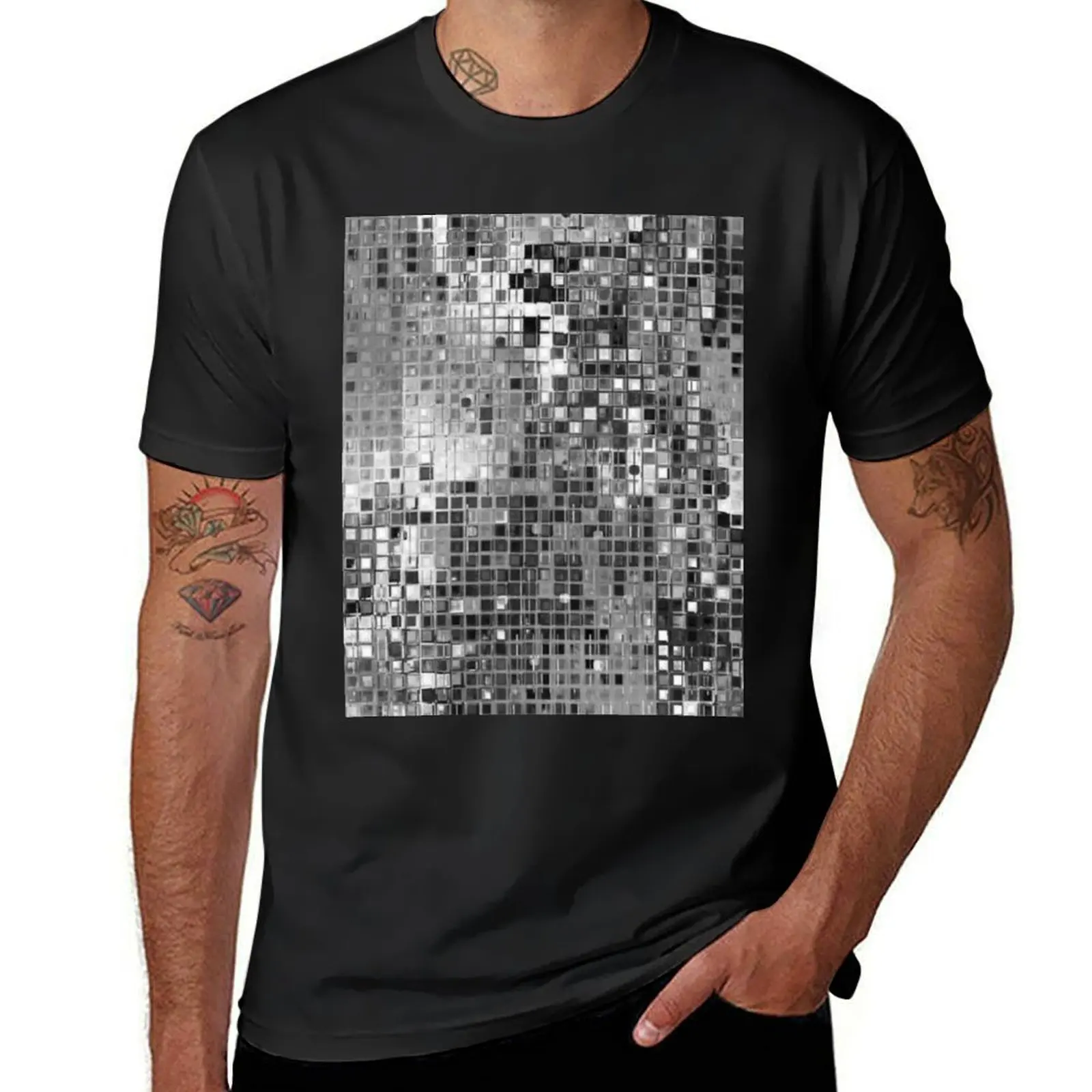 

Realistic Disco ball disco fever boogie dance 70s club disco party silver checkered elegant DOES NOT ACTUALLY SPARKLE T-Shirt