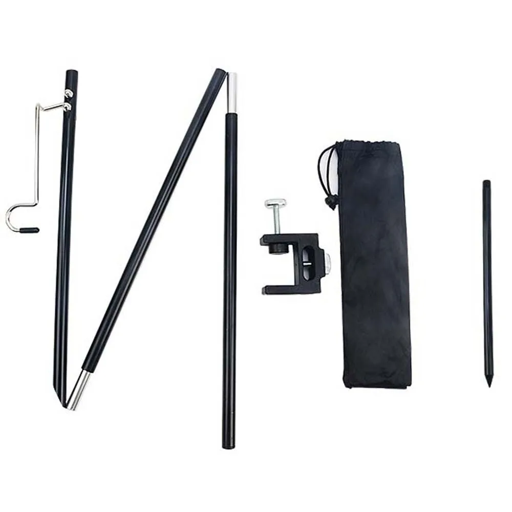 Aluminum Alloy Camping Lamp Rod Adjustable Polyester Folding Lamp Stand Easily Assemble Strong Load-bearing
