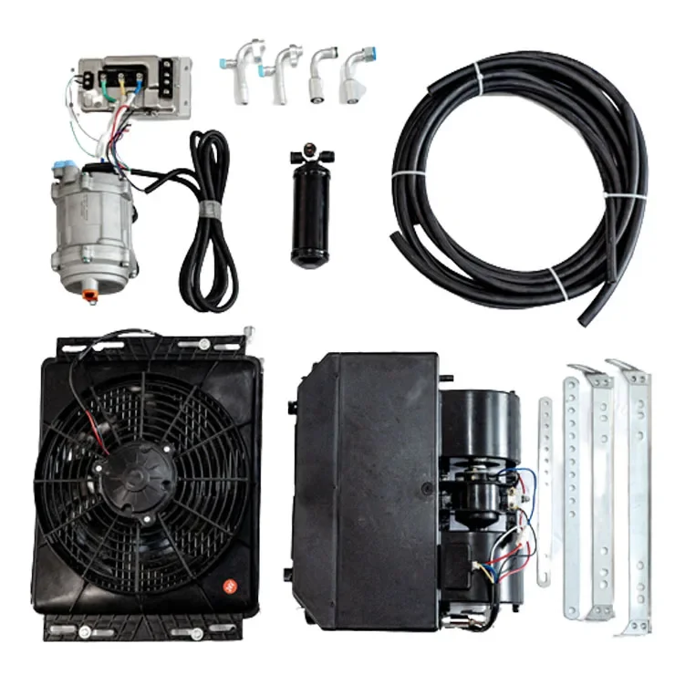 24V Truck Sleeper Parking Cooler AC Kit Car 12v Compressor Electric Tractor Cab Air Conditioner