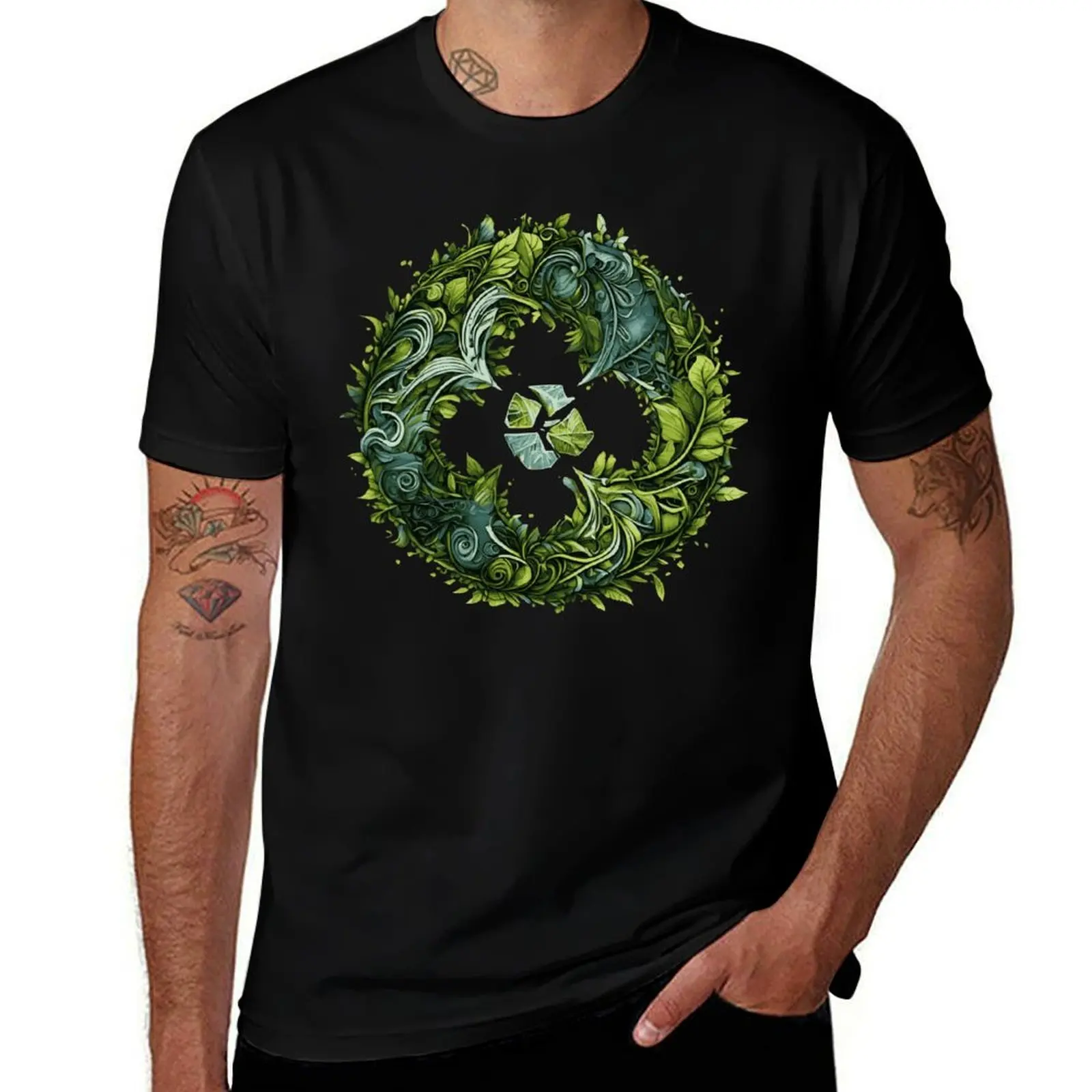 

Intricate Nature Recycling Symbol T-Shirt tops graphic t shirt vintage T-shirts man custom shirt t shirts for men graphic