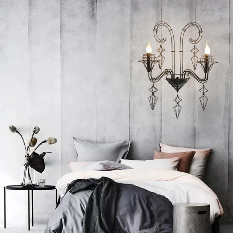 E14 Led Baroque Black White Iron Designer Hanging Lamps Lustre Chandelier Lighting Suspension Luminaire Lampen For Foyer