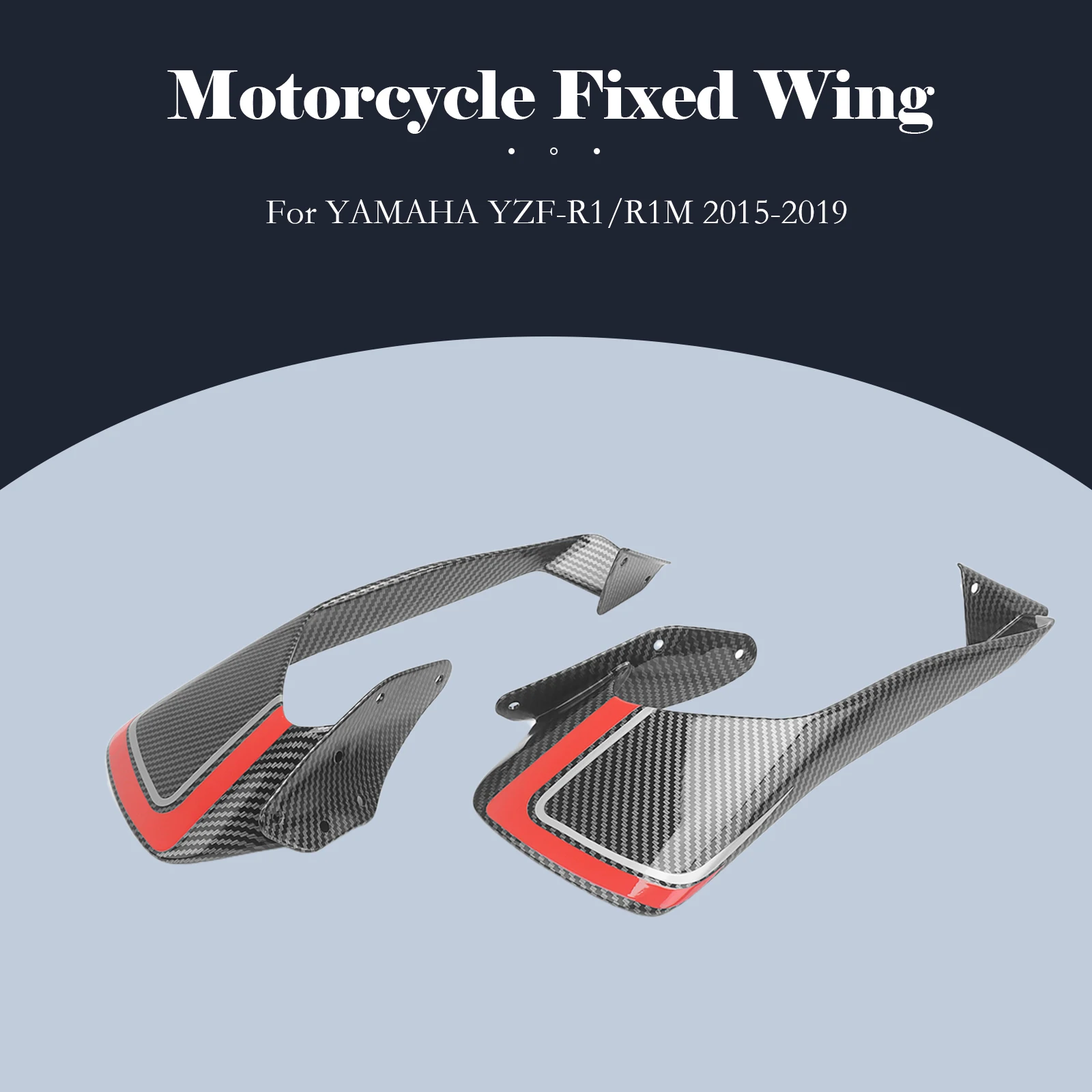 

NEW Motorcycle Fairing Fixed wing For Yamaha YZF R1 R1M 2015 2016 2017 2018 2019 YZF-R1 Spoiler Winglet carbon abs High quality