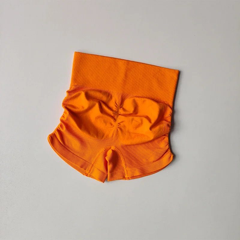 Sexy Plissierte Shorts mit Kordelzug für Damen, Enganliegende Hochgeschnittene Hüftformende Hosen, Atmungsaktive Yoga-Fitness-Dreiviertelhosen – Detail 6