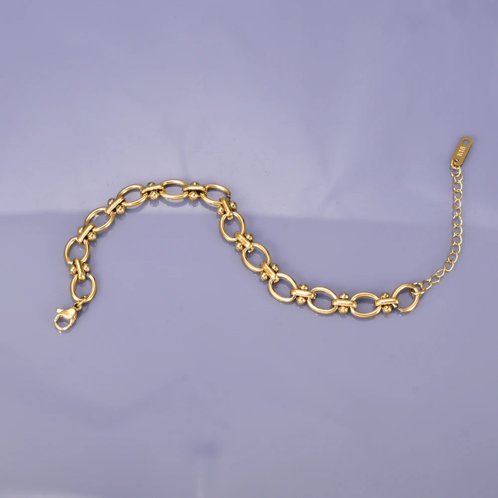 S28 Modern classic stainless steel hand-held ball bracelet, 18K vacuum electroplated jewelry