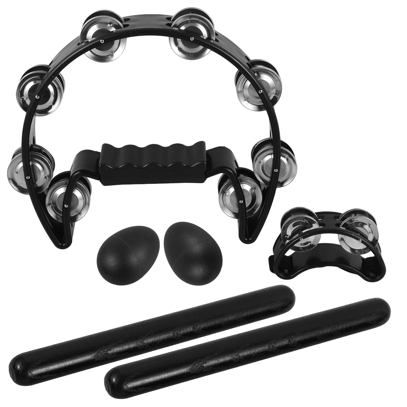 

Percussion Instrument Set Foot Bell Prop Hand Combination Black Musical Bells Instruments Baby