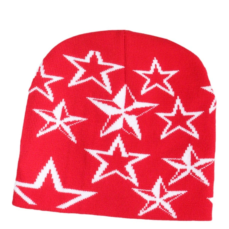 Hats Cap Knitted Pullover Wool Hat Caps Star Printed Warm Hat Hip-hop Beanie Street Punk Winter Knitted Cap Gothic Unisex
