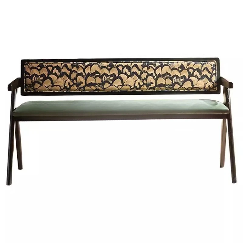 

Solid wood bench Small apartment household bench Bedroom soft bag shoe changing stool