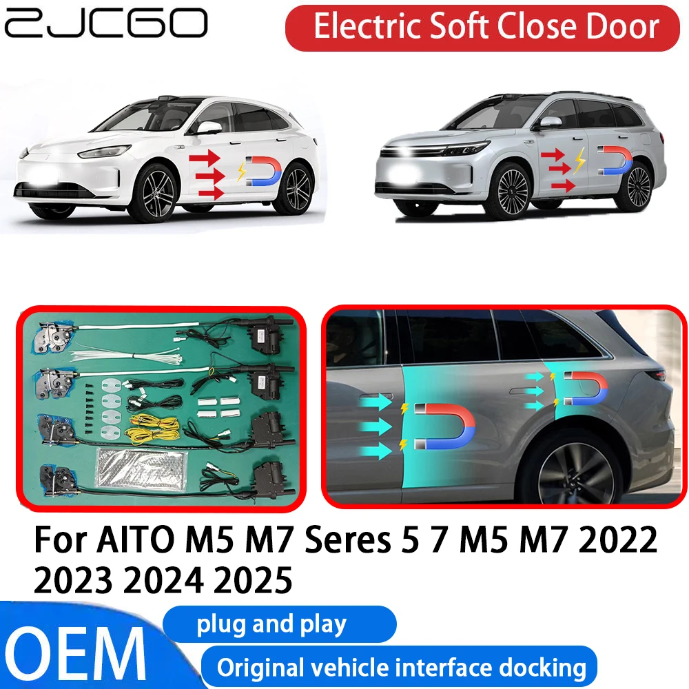 for AITO M5 M7 Seres 5 7 M5 M7 2022~2025 Car Automatic Electric Soft Close Door Closer System OEM Plug and Play Comfort Closing