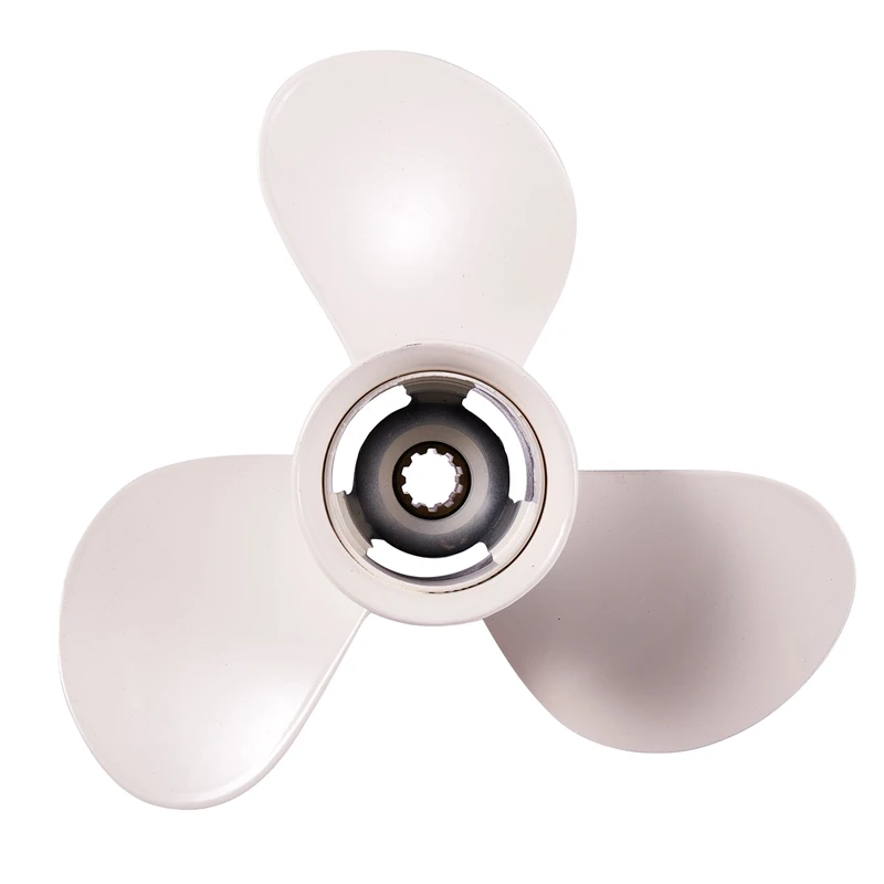 9 7/8 Inch X 10 1/2 Inch-F Aluminum Alloy Outboard Propeller White Outdoor Propeller, For Yamaha 20 - 30 HP 664-45945-00-EL