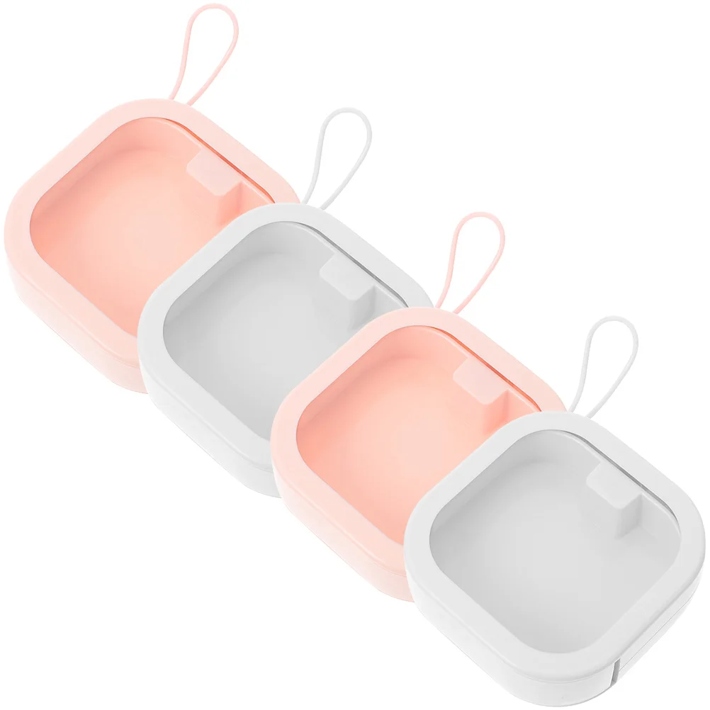 

4 Pcs Hair Tie ganizer ABS TPE Material Portable Storage Box Compact Travel Container Jewelry Holder Scrunchie Case Bobby Pin