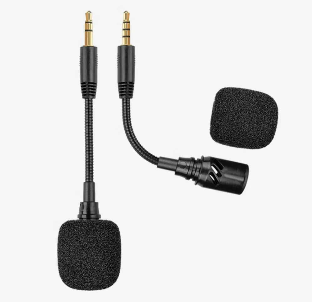Flexible Gooseneck 3.5mm Mini Microphone for PC & Mobile, Portable, Plug & Play, with Adapter