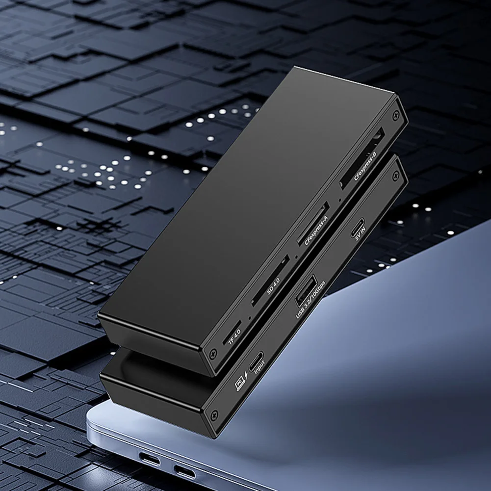 USB 3.2 5in1 Camera Memory Card Reader for CF TF Cards Supports Fast 10Gbps Data Transfer Compact and Portable