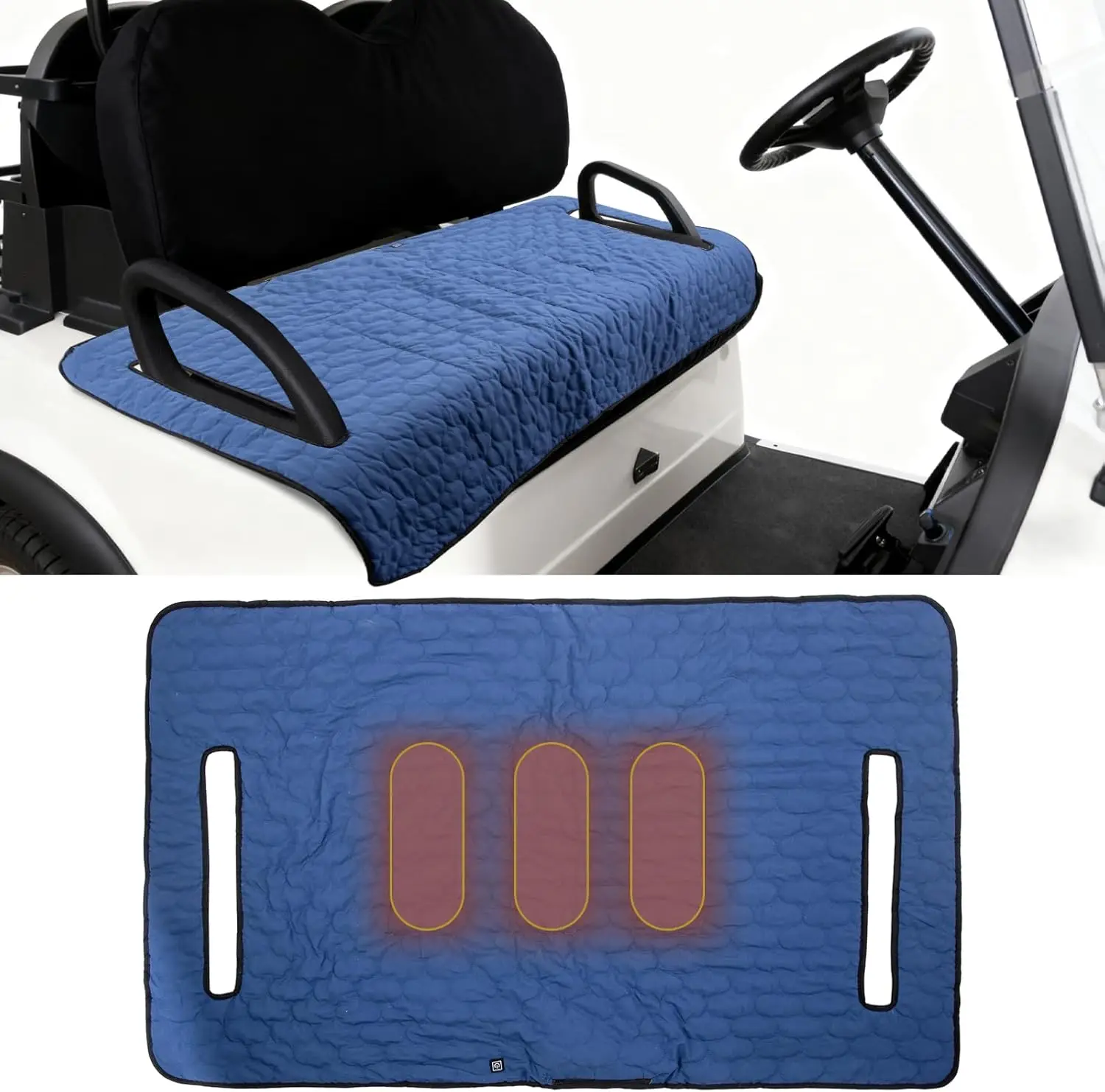 

Накидка на сиденье для гольф-кара с подогревом, нескользящее зимнее одеяло для двухместных сидений, питание от USB с режимами температуры